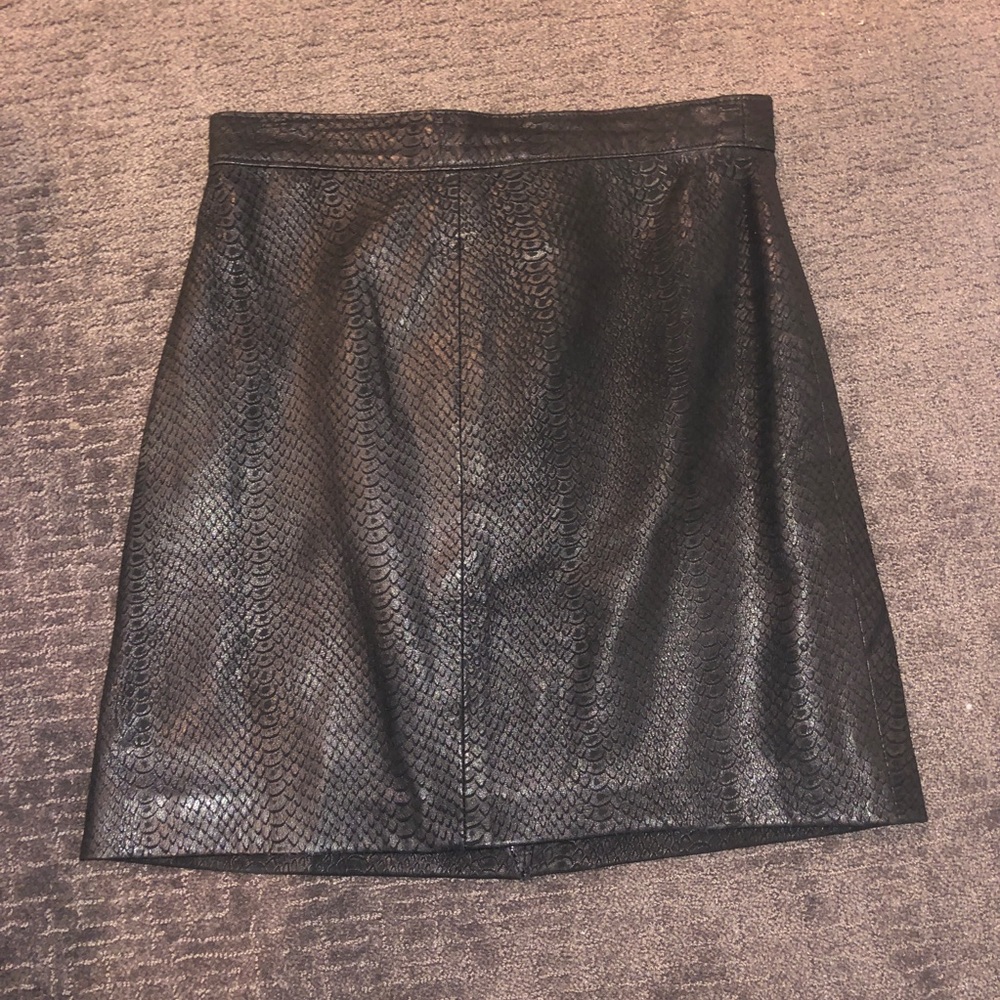 snakeskin leather skirt
